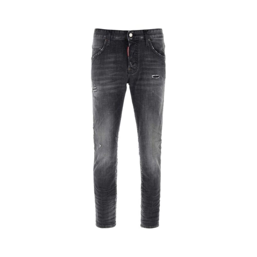 Dsquared Men Dark Grey Stretch Denim Skater Jeans